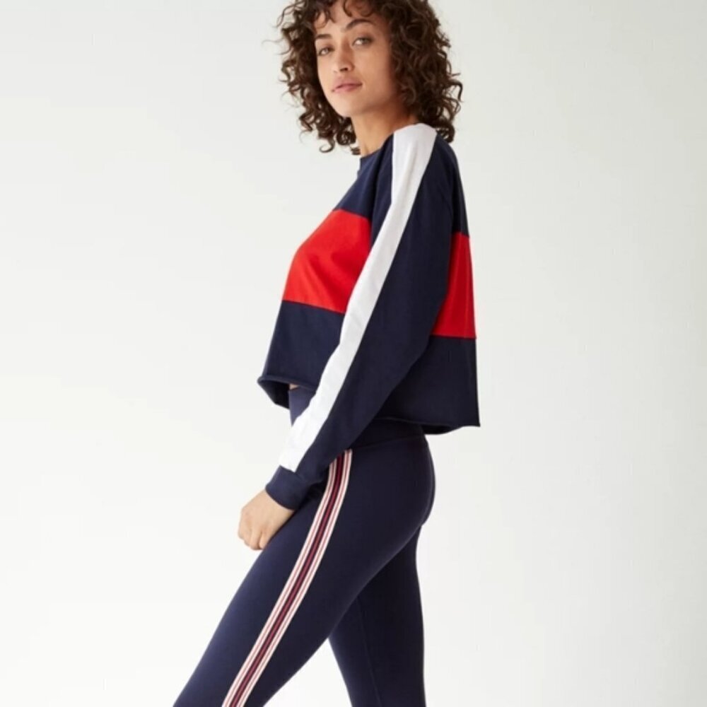 Aritzia TNA Agden Starboard, Gojiberry & White Long Sleeve Tshirt Size S